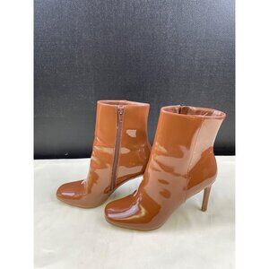 Anne Michelle Women's Brown Patent Boots/ Shoes Heel 3.75" Size 8 SKU 5166